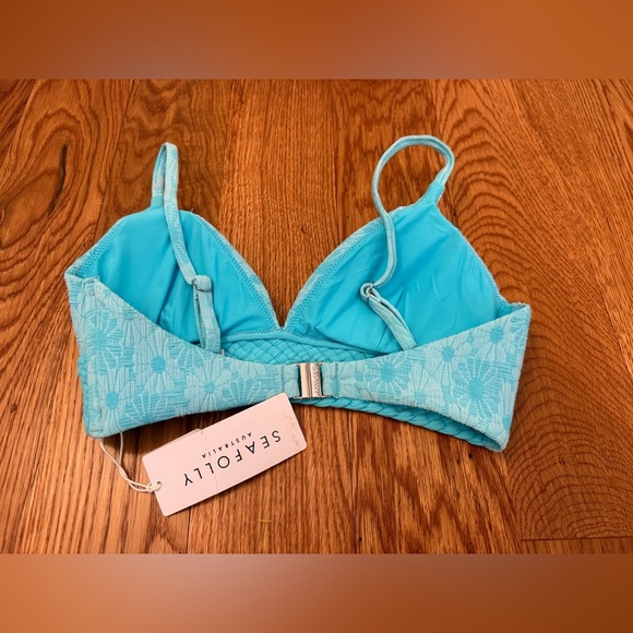 Seafolly Australia Marloe Banded Bralette Bikini Top - Atoll Blue size US 4 NWT - Picture 6 of 10